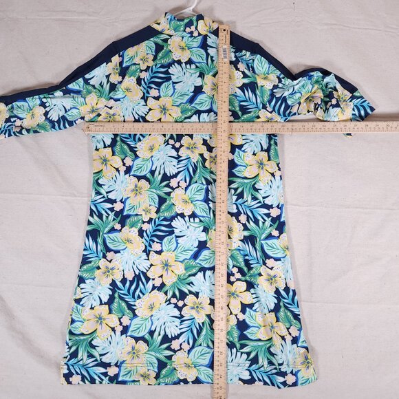Stella Parker Tropical Floral Dress Womens Large Zip Colorful Athleisure FLAWS - Picture 3 of 15